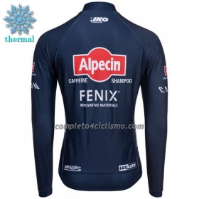 Maglia 2022 Alpecin-Fenix Manica Lunga Winter Invernale Blu